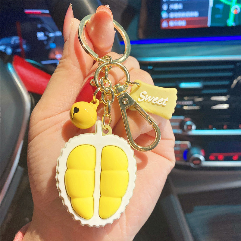 Wholesale Fruit Durian Tangerine Avocado PVC Keychains